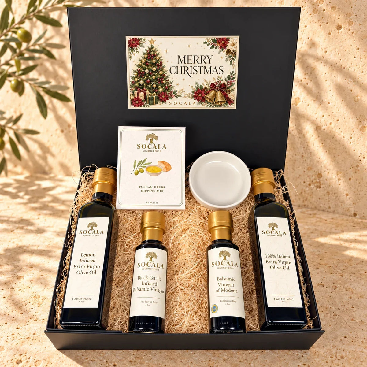 Christmas Bread Dipping & Olive Oil Gift Box